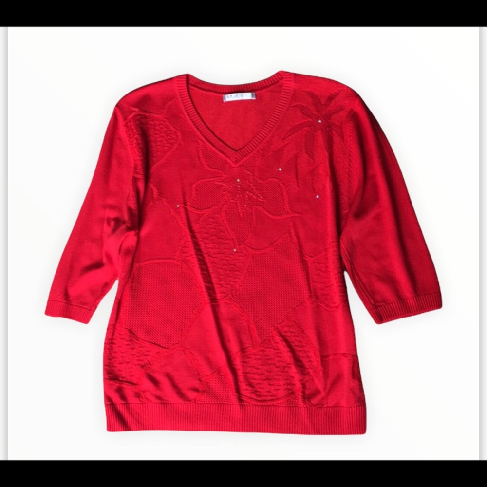 🔴Red Knit Top